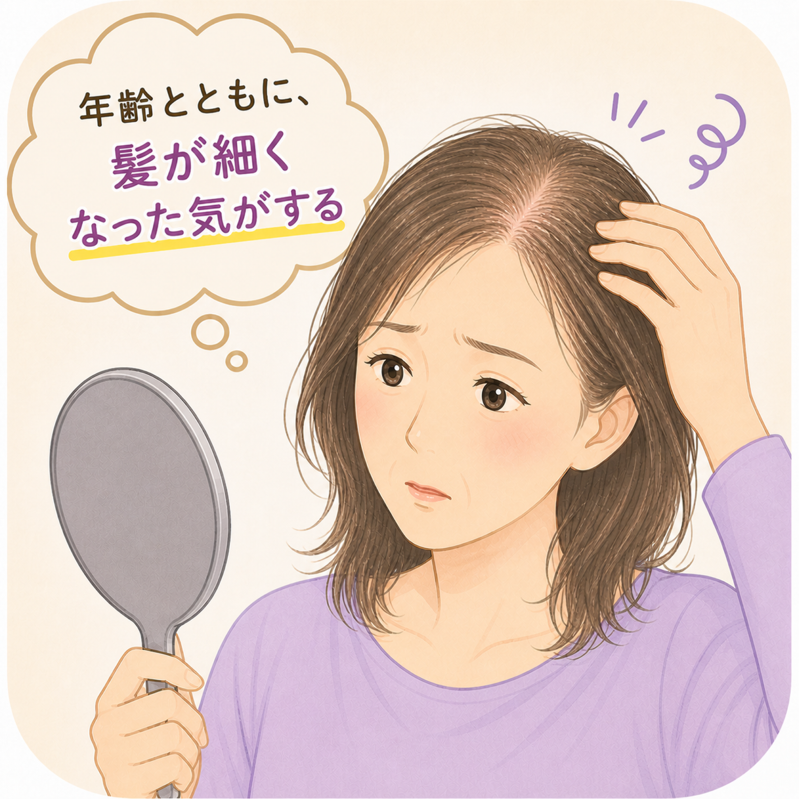 髪が細くなった悩みアイコン